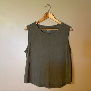Gap Linen Blend Olive Green Sleeveless Tank Top